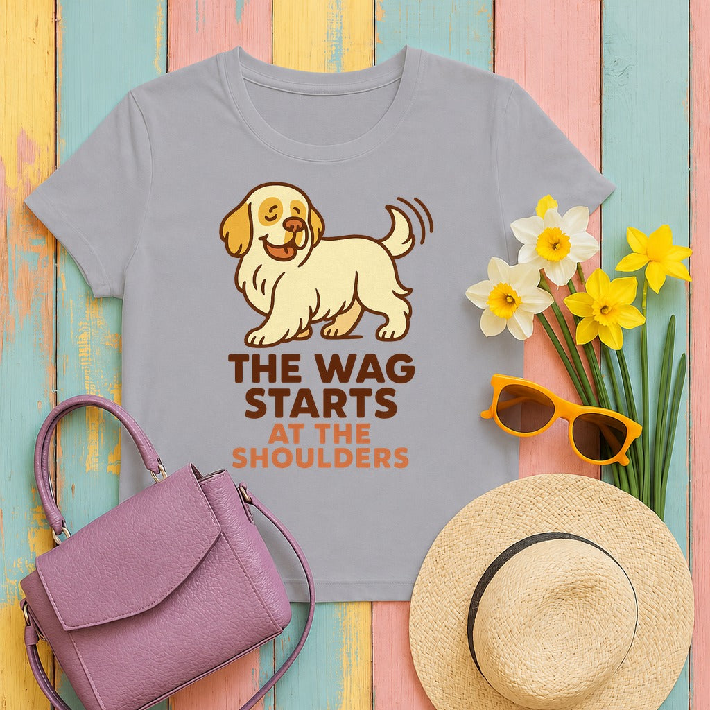 Clumber Wag Starts at the Shoulders Tee in Athletic Heather
