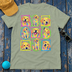 Neon Crayon Labrador Collage T-Shirt — Sage