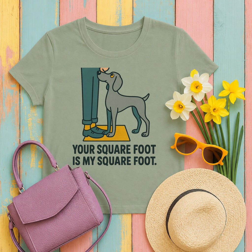 Weimaraner Your Square Foot Tee in Sage