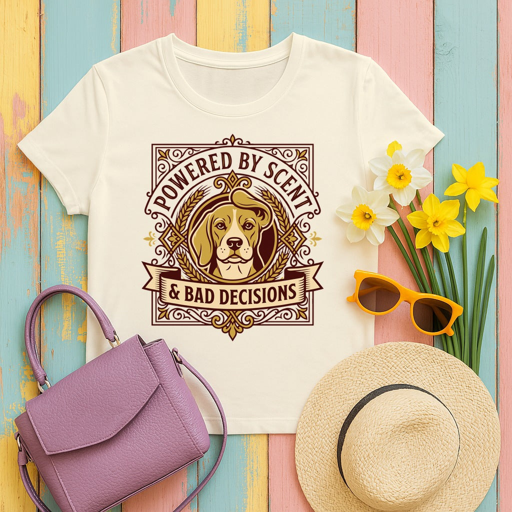 Beagle Scent & Bad Decisions Graphic T-shirt in Natural