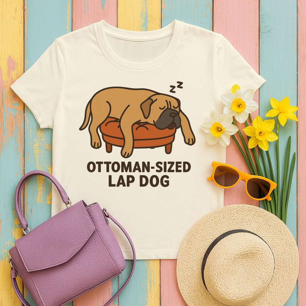 Cane Corso Ottoman-Sized Lap Dog Tee in Natural