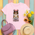 I'm a Delight Sheltie Bow T-Shirt in Light Pink