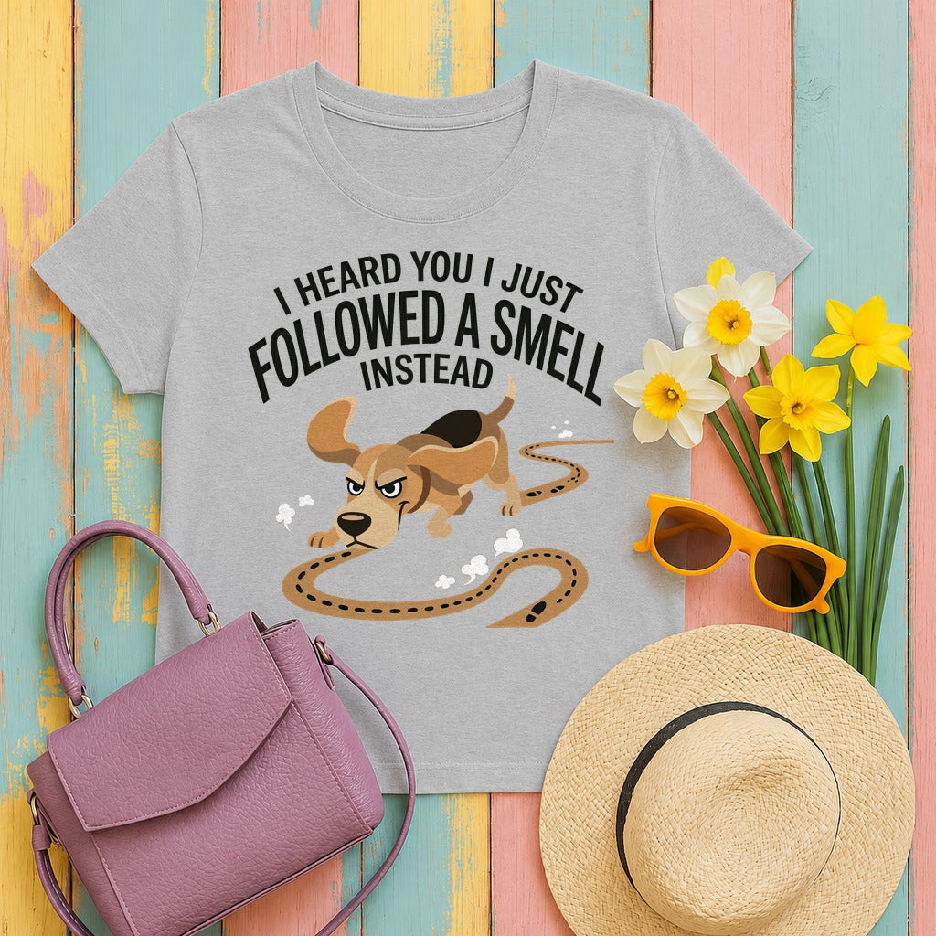 Mischievous Beagle Scent T-Shirt in Sport Grey