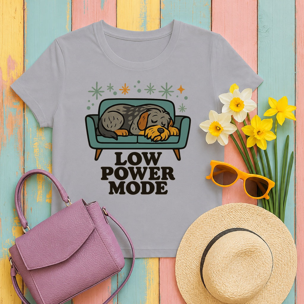 Wirehaired Pointing Griffon Low Power Mode t-shirt in Athletic Heather