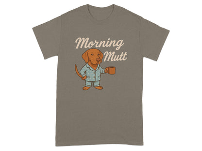 Morning Mutt Dog Drinking Coffee Graphic T-Shirt product type