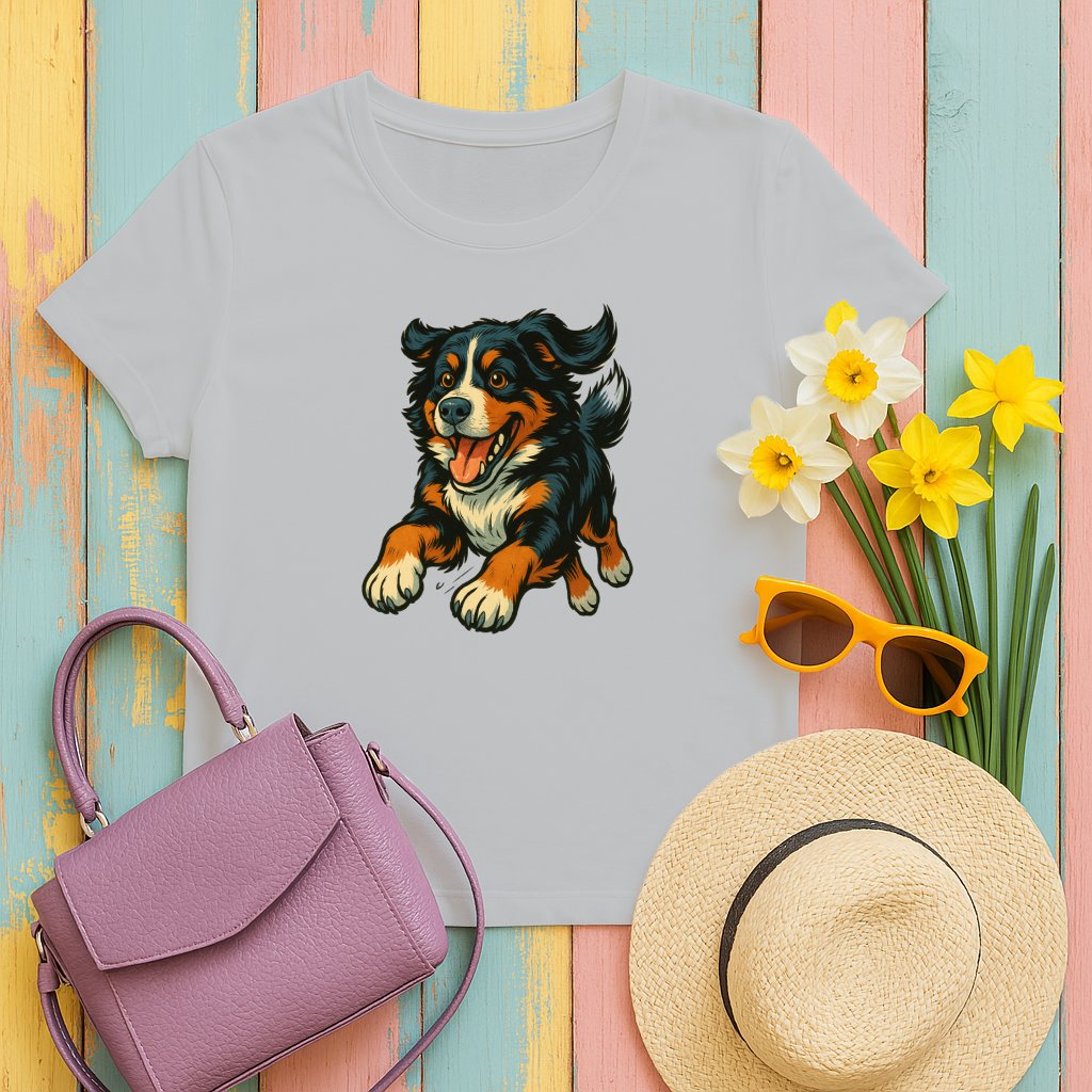 Colorful Dog Graphic Short Sleeve T-shirt product type