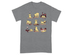 Cartoon dogs interacting with wine bottles, glasses, and picnic items.