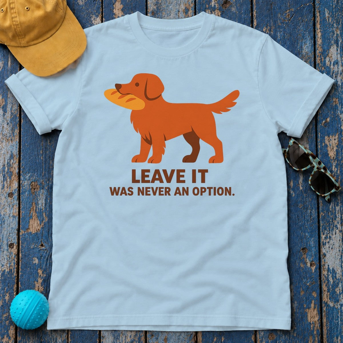 Nova Scotia Duck Tolling Retriever Leave It Tee in Light Blue