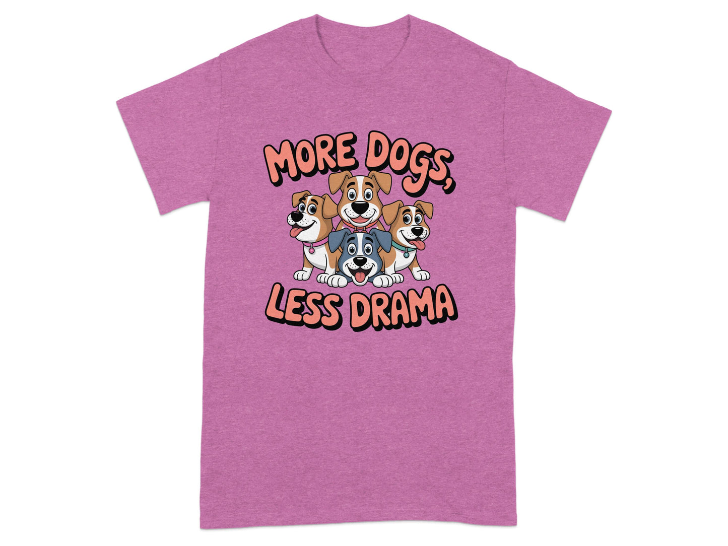 More Dogs Less Drama Cartoon Graphic T-Shirt product type
