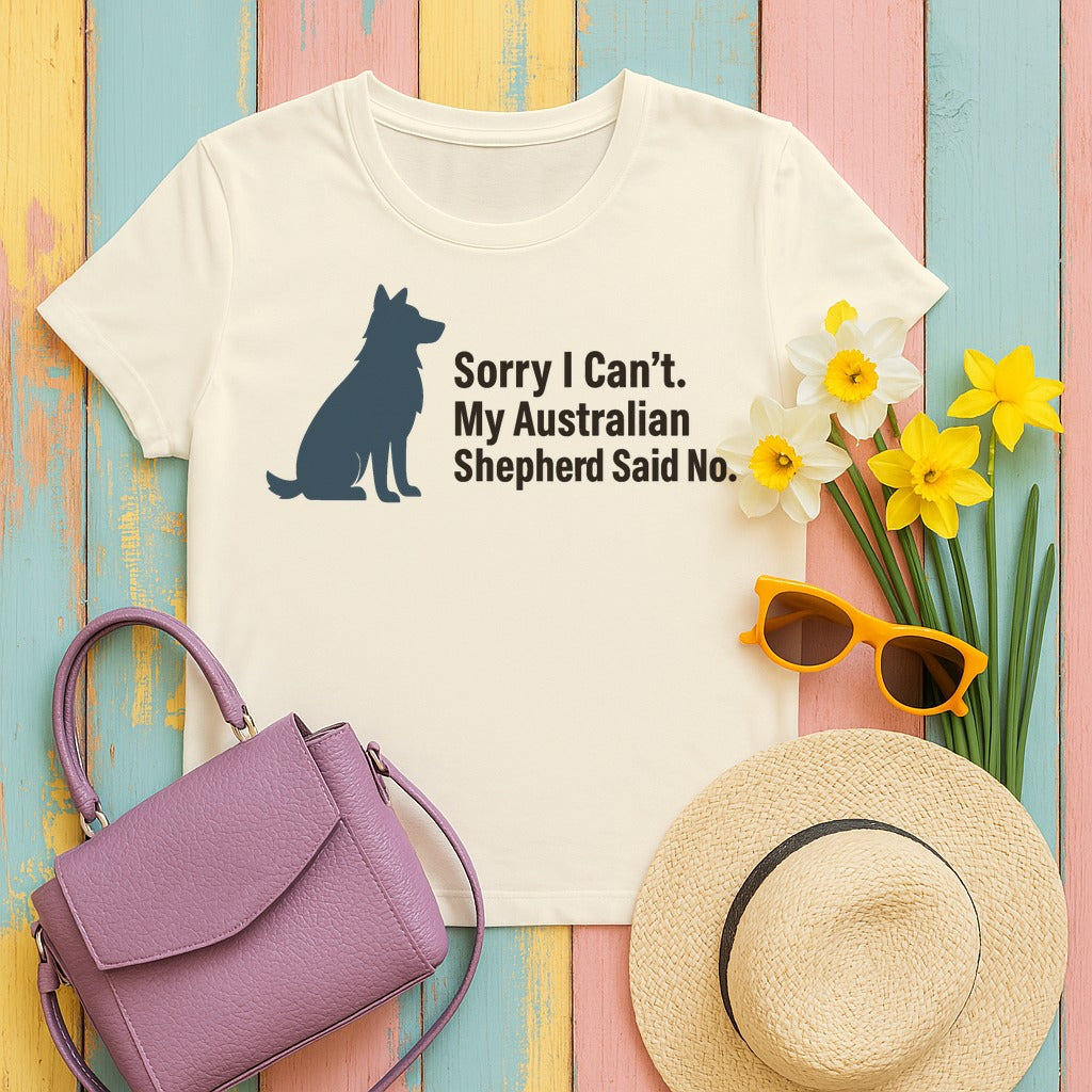 Aussie Said No. Humorous Graphic T-Shirt in Natural