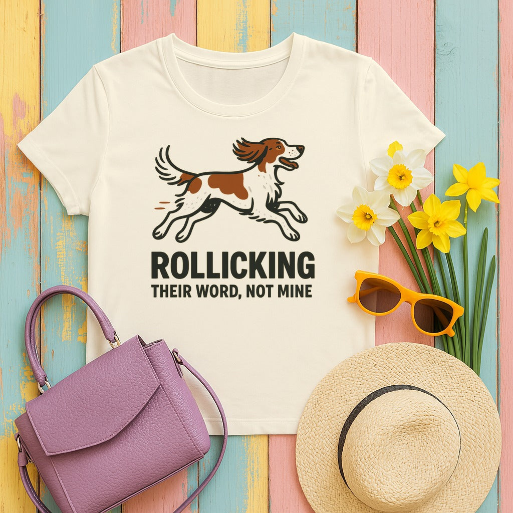 Irish Red and White Setter Rollicking Their Word Not Mine Tee in Natural