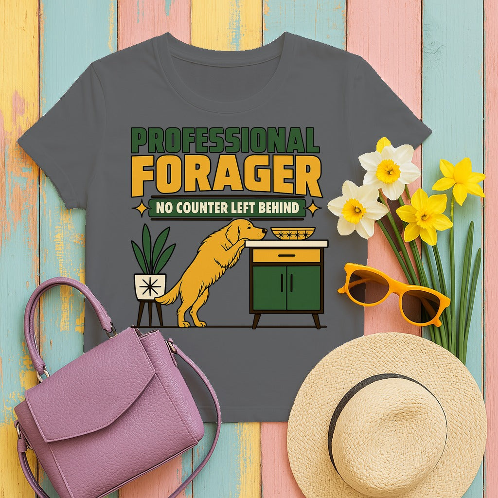 Professional Forager Golden Retriever T-Shirt in Graphite Heather