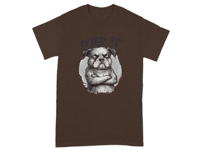 Over It Angry Pug Graphic Printed T-shirt product type