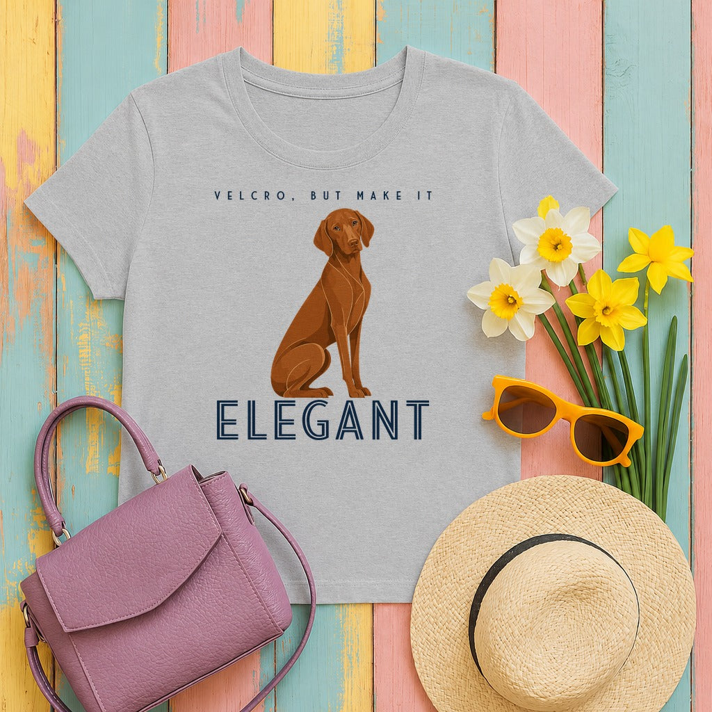Velcro, But Elegant Vizsla T-shirt in Sport Grey