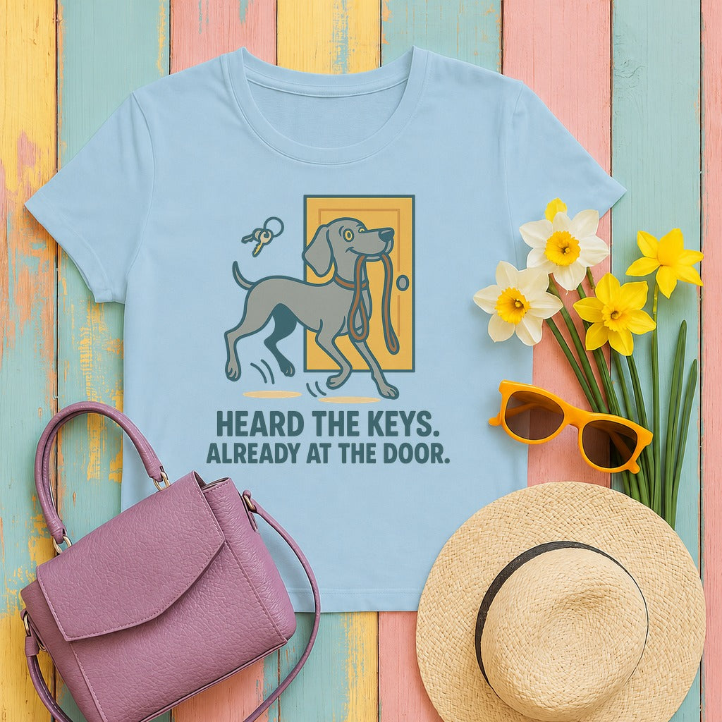 Weimaraner Heard the Keys Tee in Light Blue