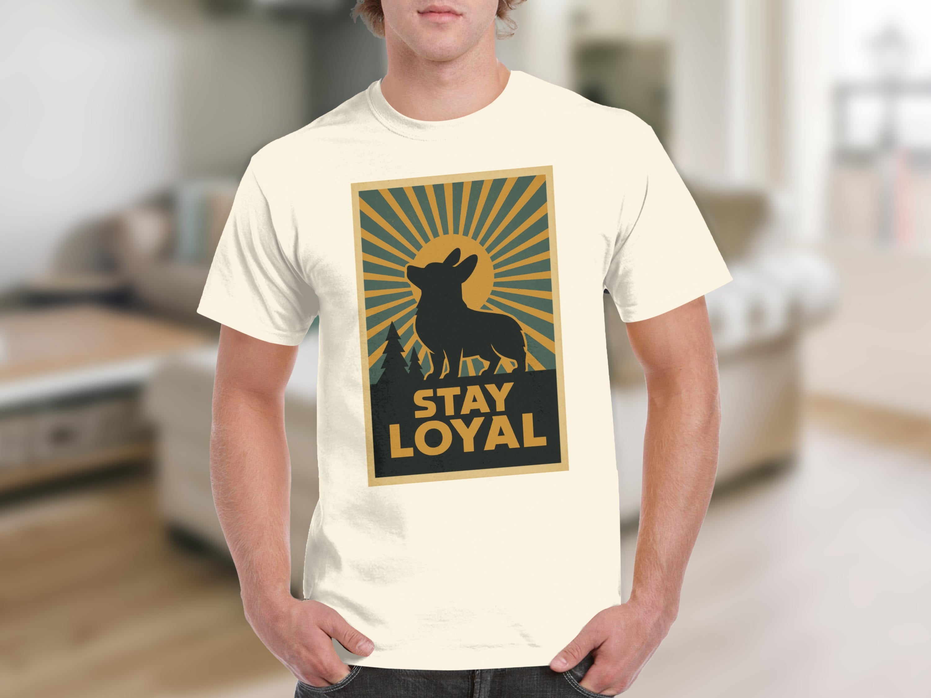 Stay Loyal Graphic Tee with Sunburst Design