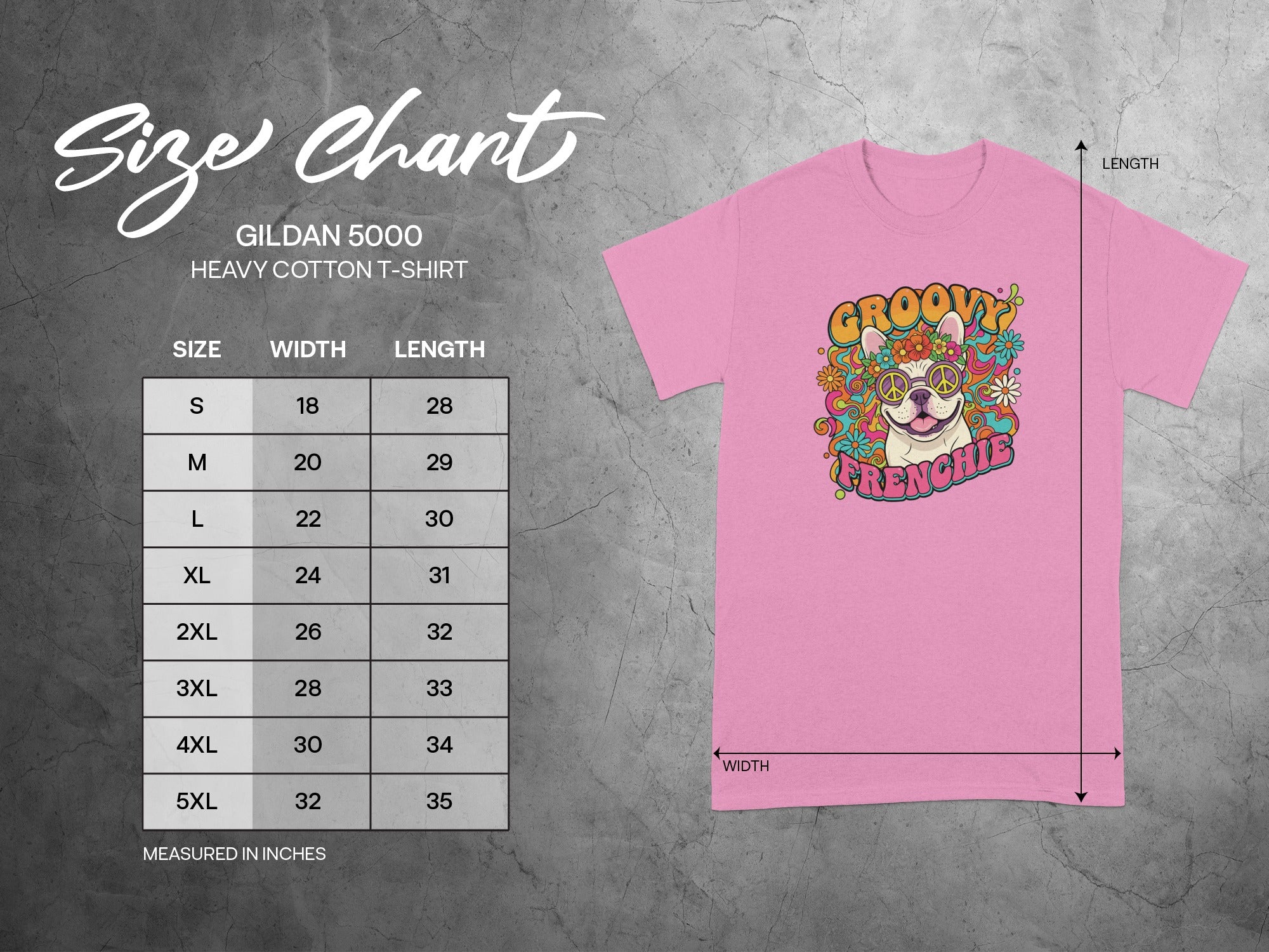 Groovy Frenchie Graphic Tee with Colorful Flowers