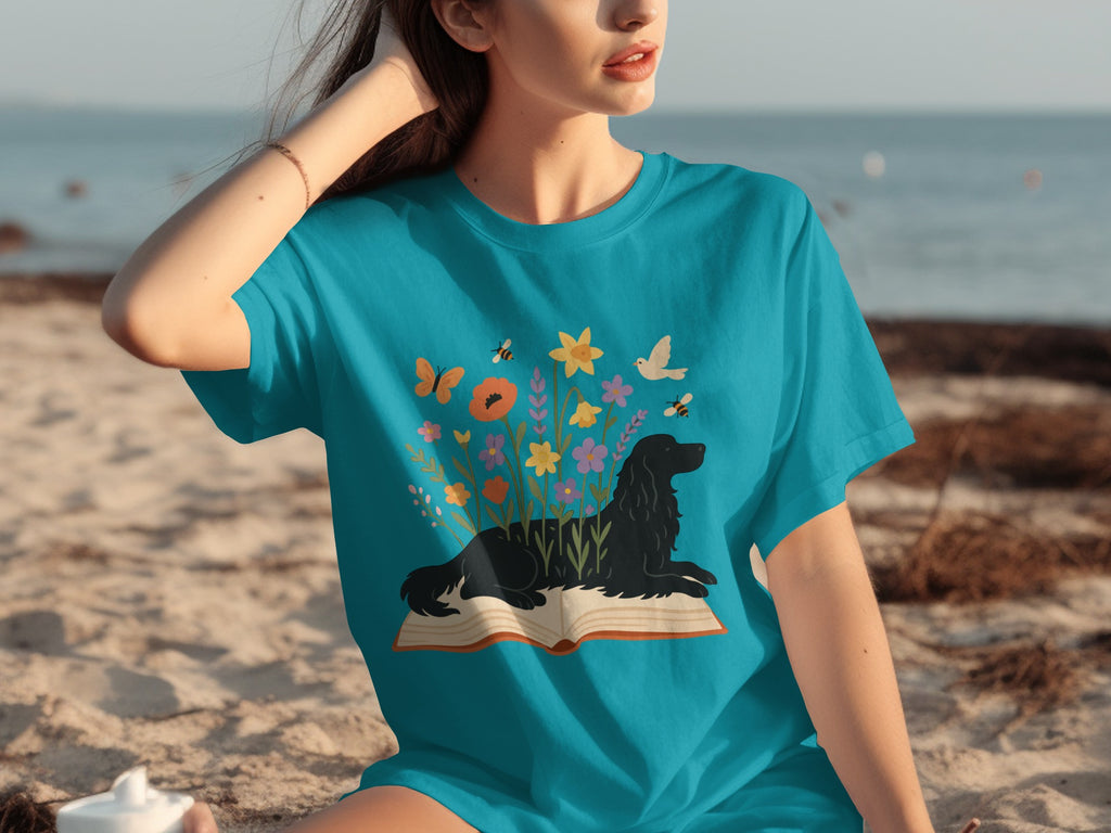 Flower and Butterfly Dog Relaxing on the Beach Shirt