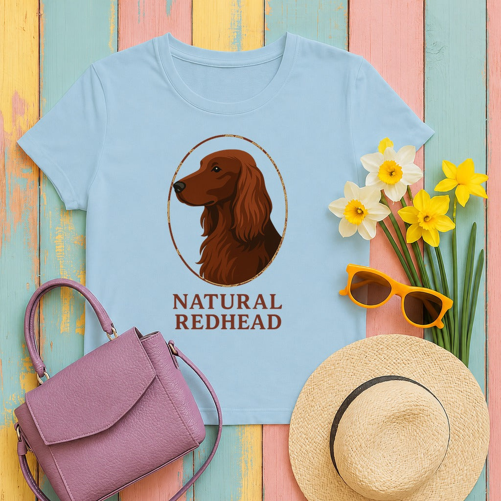 Irish Setter Natural Redhead T-shirt in Light Blue