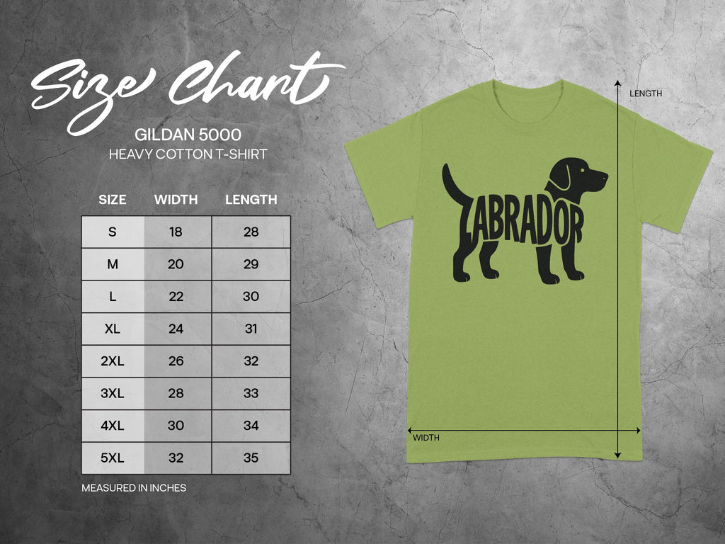 Labrador Dog Gildan 5000 Heavy Cotton T-Shirt
