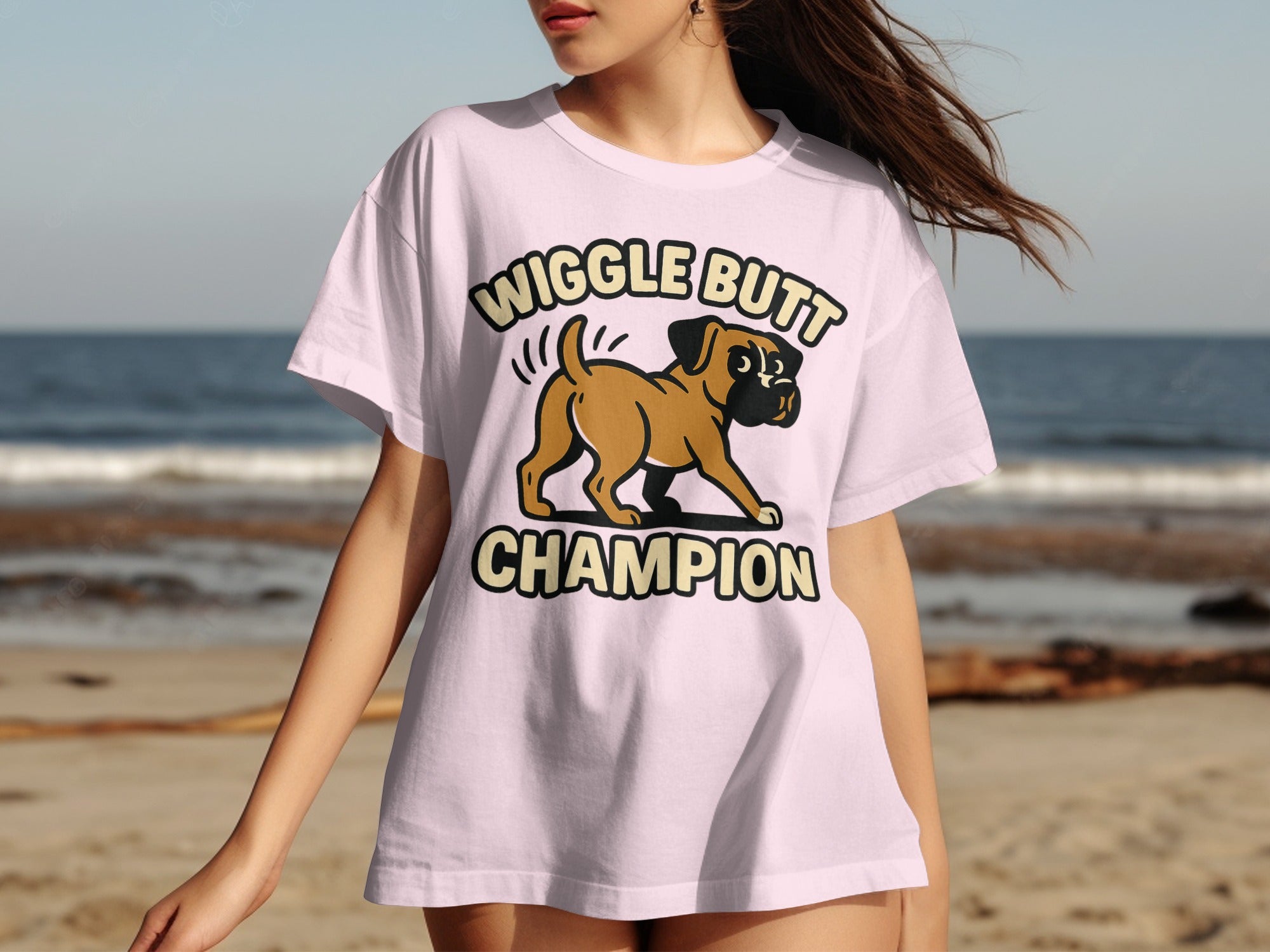 Wiggle Butt Champion Graphic T-shirt for Dog Lovers