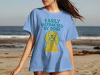 Easily Distracted By Dogs Blue Graphic T-Shirt