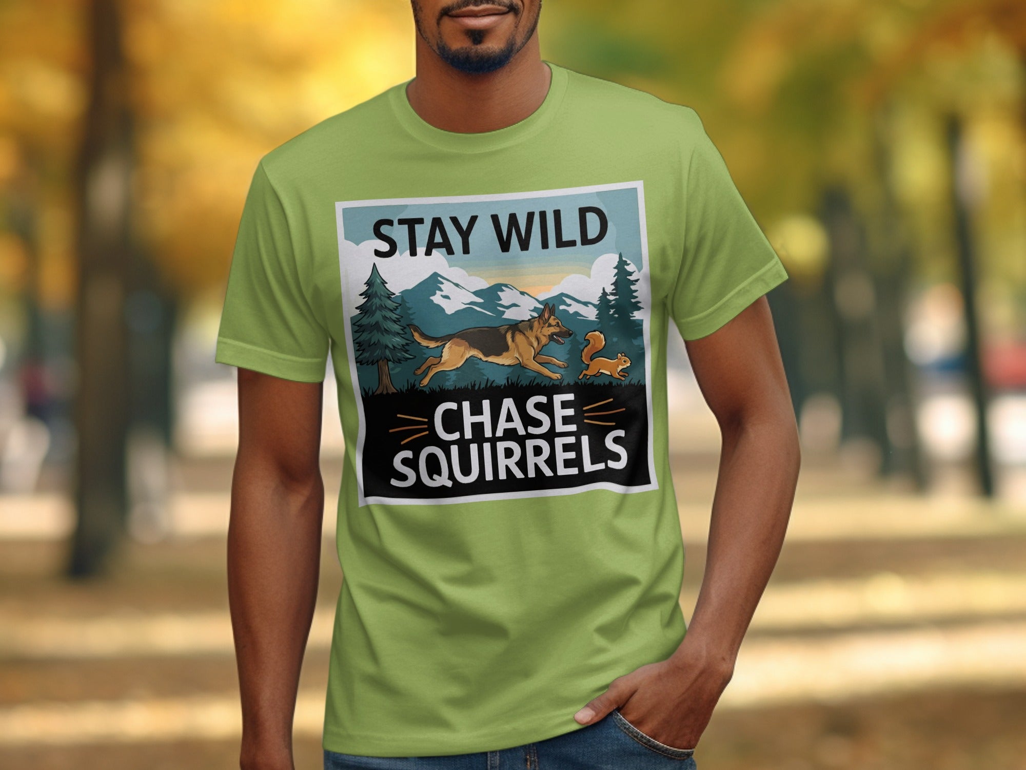 Stay Wild Chase Squirrels Graphic T-Shirt