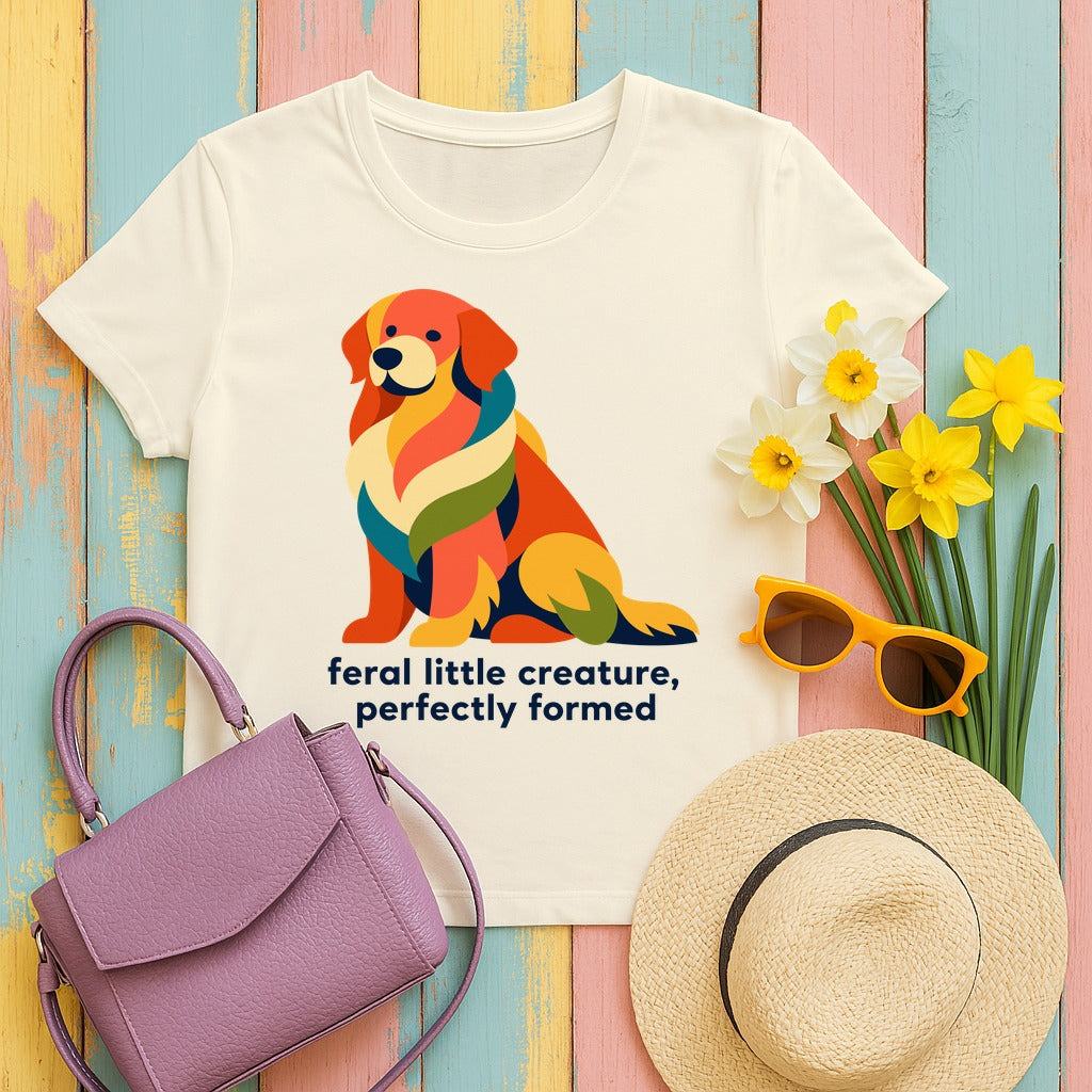 Feral Little Creature Golden Retriever T-Shirt in Natural