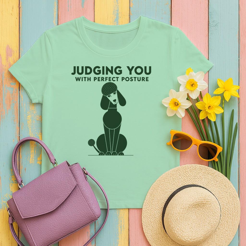 Judging Poodle T-Shirt in Mint Green
