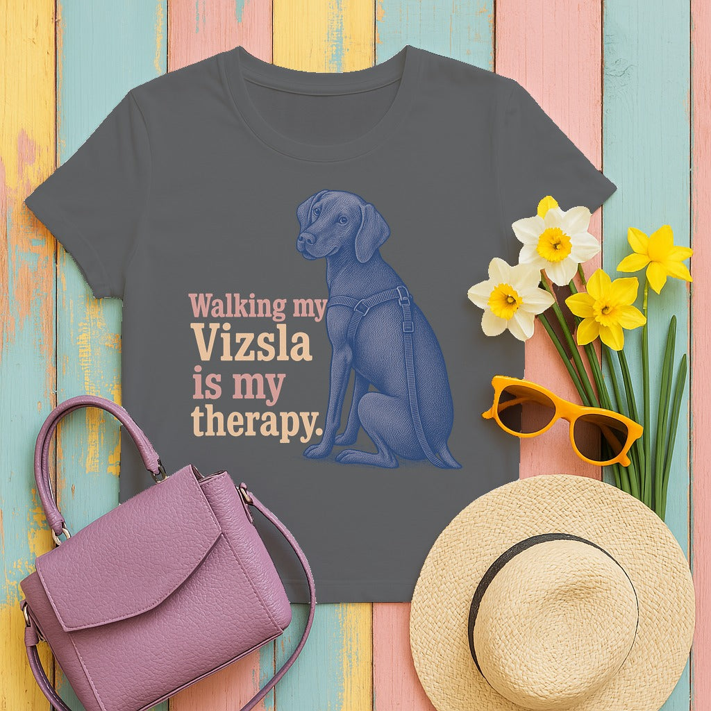 My Vizsla, My Therapy T-Shirt in Graphite Heather