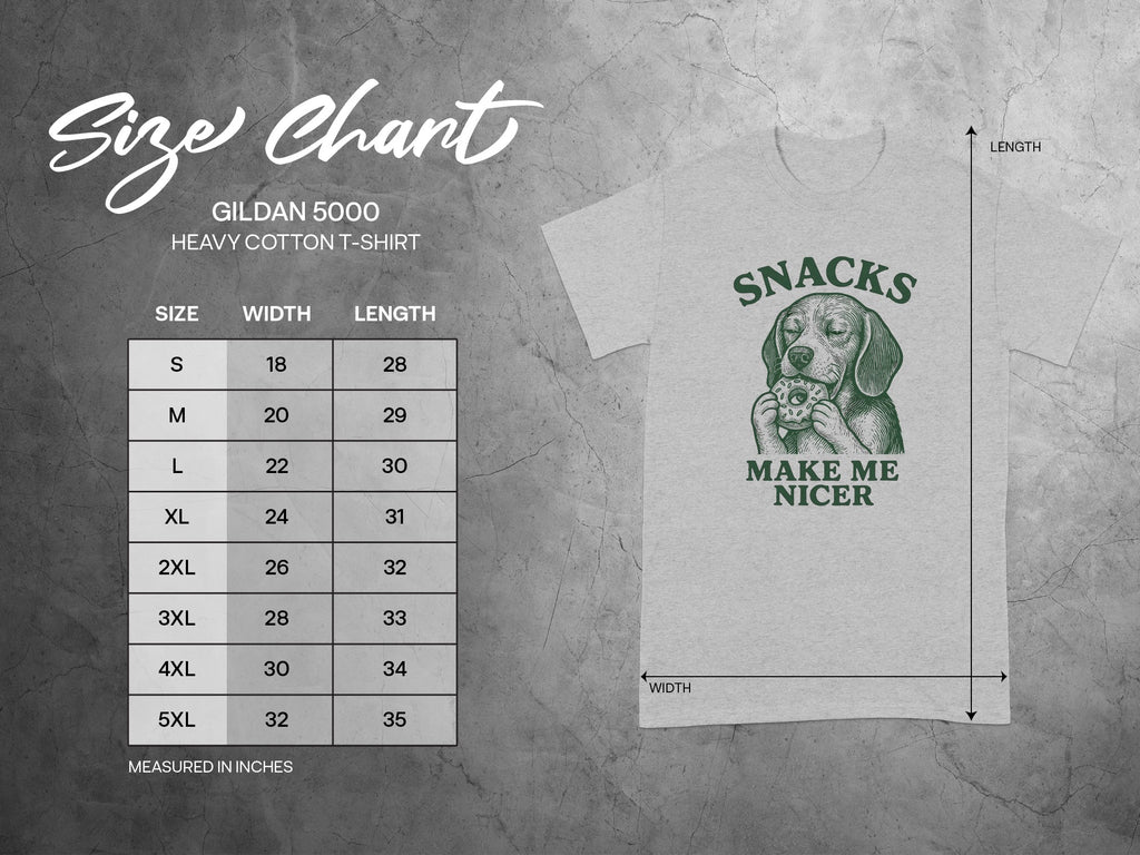 Snacks Make Me Nicer Gildan 5000 Heavy Cotton T-shirt