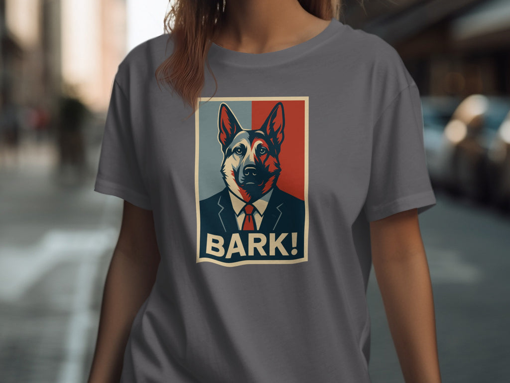 Bark Graphic Tee with Stylish Dog Illustration