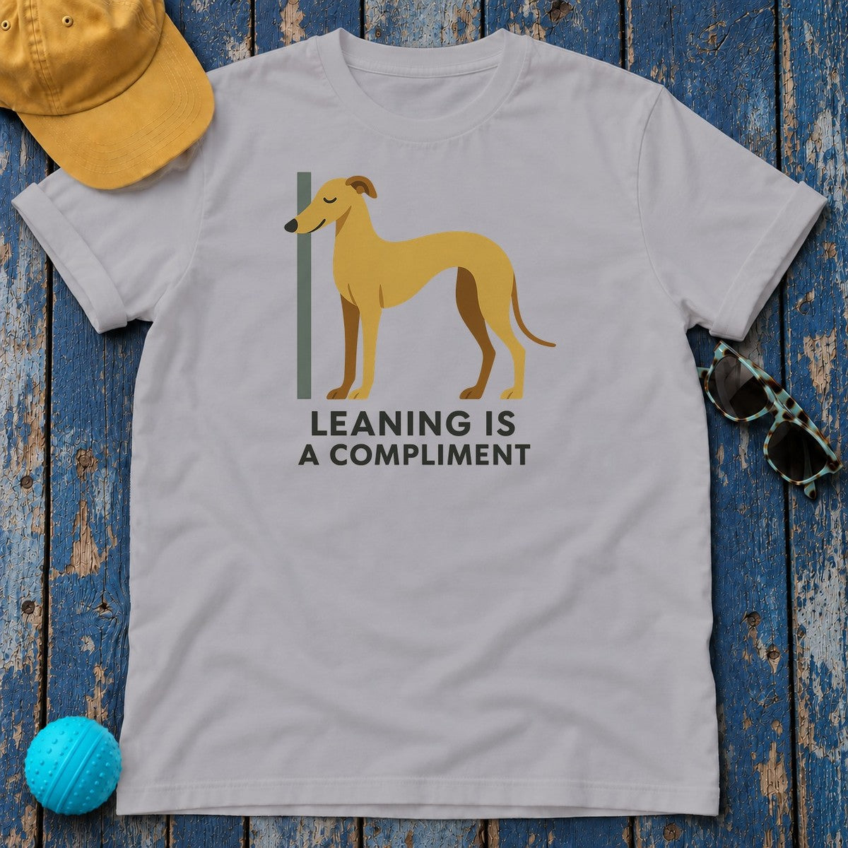 Leaning Is A Compliment Greyhound T-Shirt in Athletic Heather