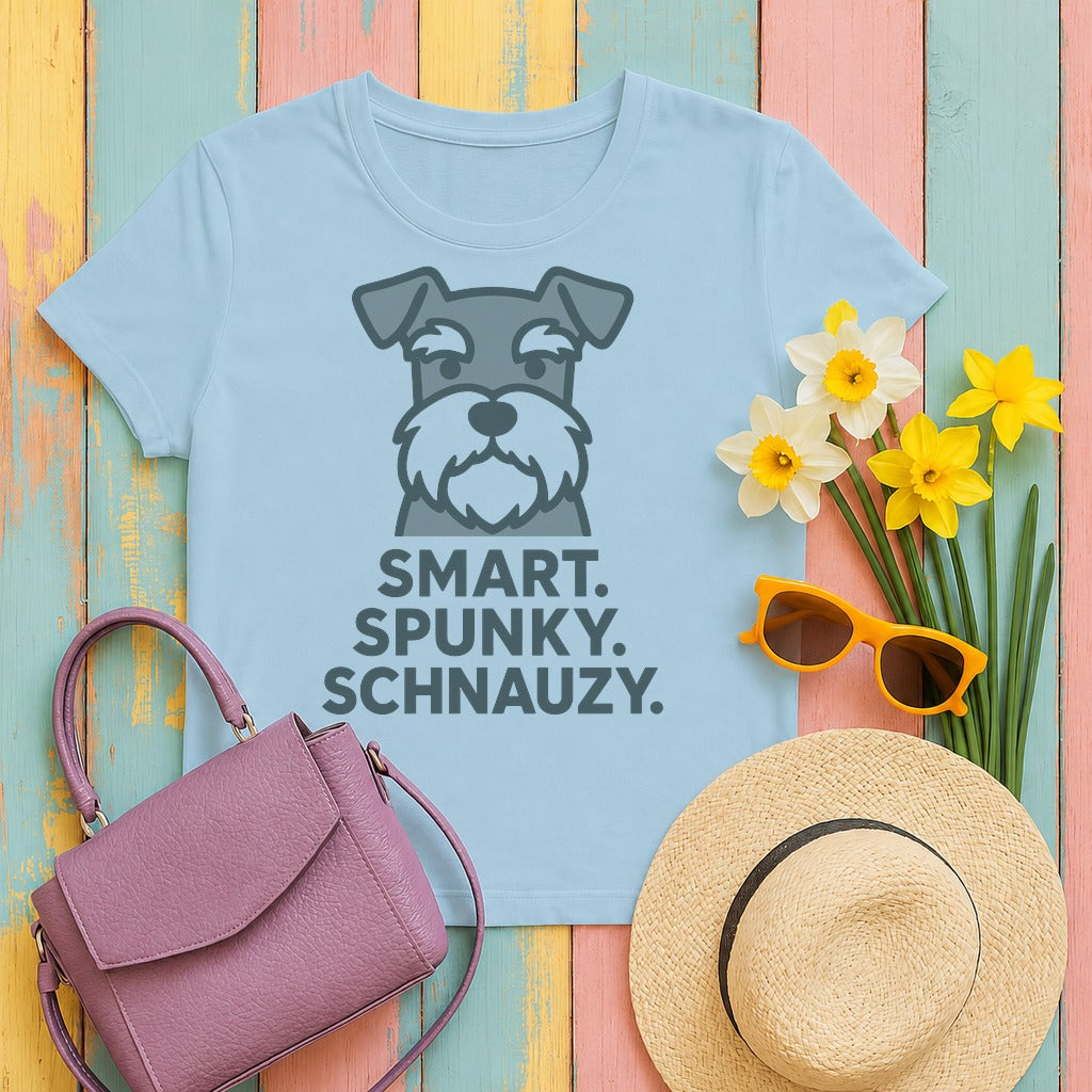 smart-spunky-schnauzy-monochrome tee flat lay hero v8