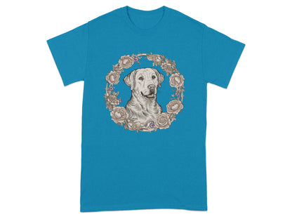 Labrador Surrounded by Flowers Graphic T-shirt product type