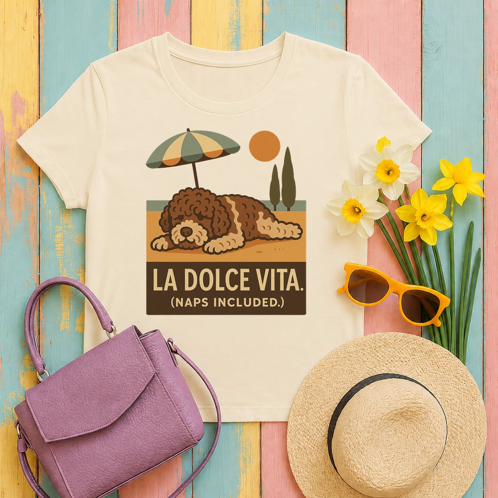 lagotto romagnolo dolce-vita tee flat lay hero
