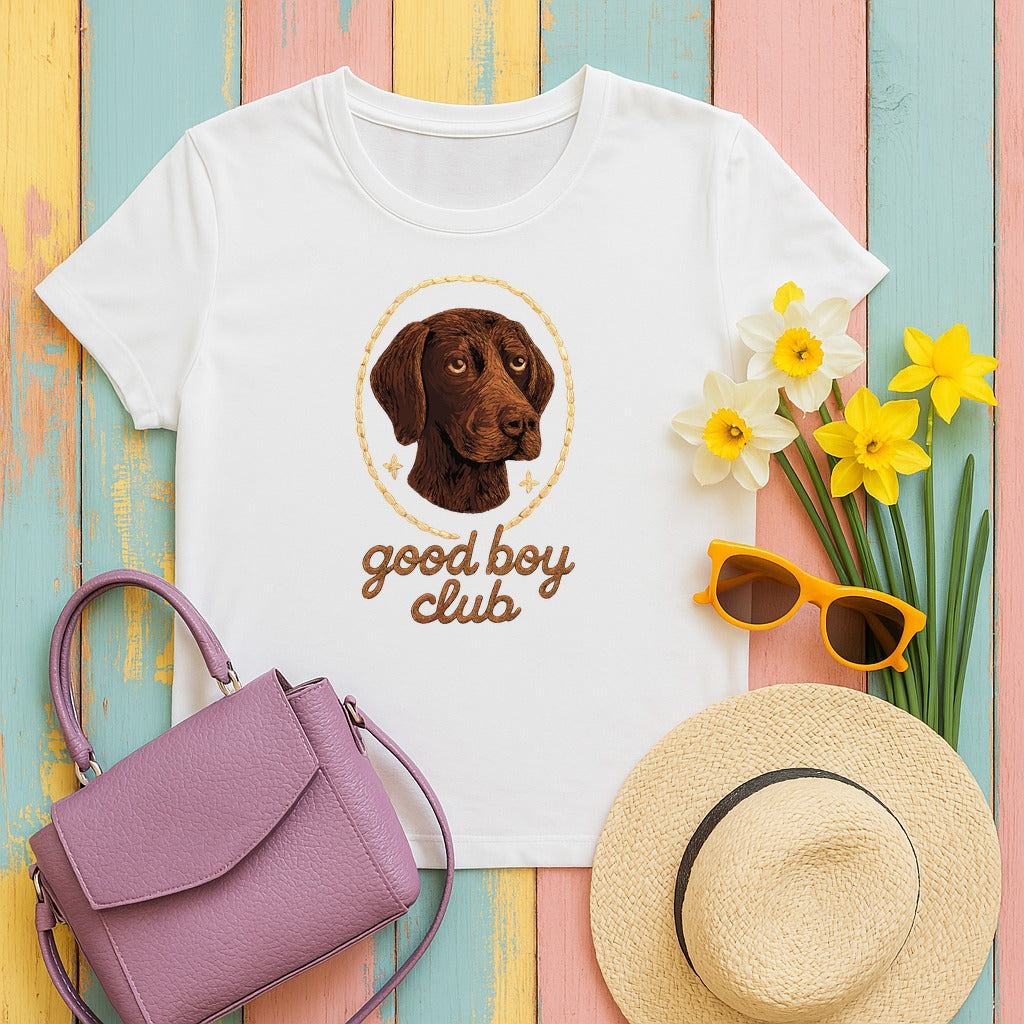 German Shorthaired Pointer Good Boy Club T-shirt in White