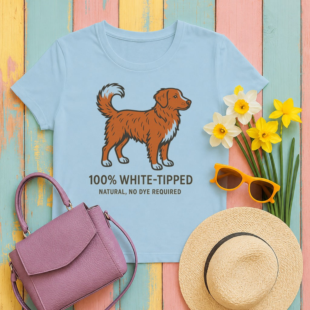 Nova Scotia Duck Tolling Retriever White-Tipped Tail T-shirt in Light Blue