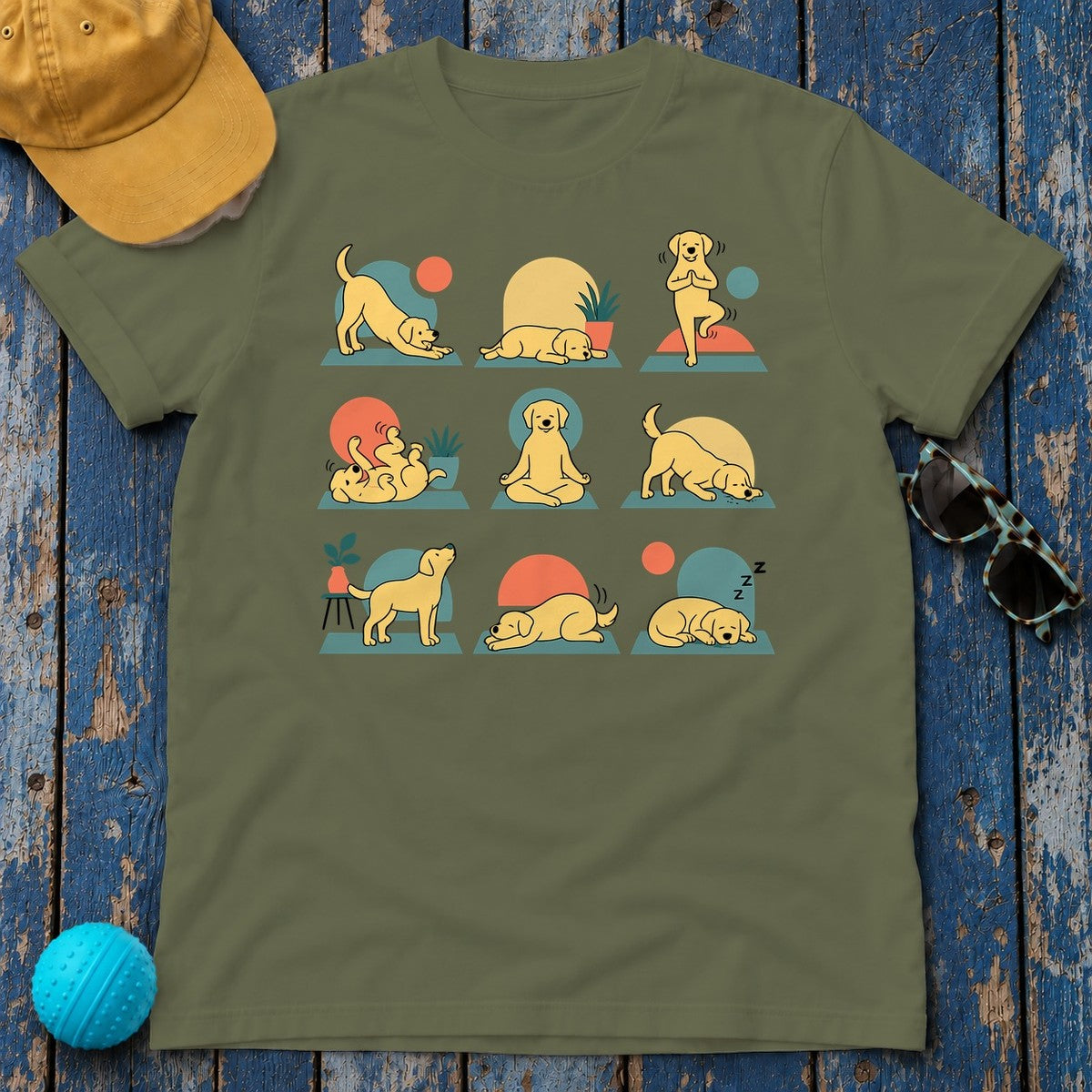 Lab Zen Poses T-Shirt in Military Green