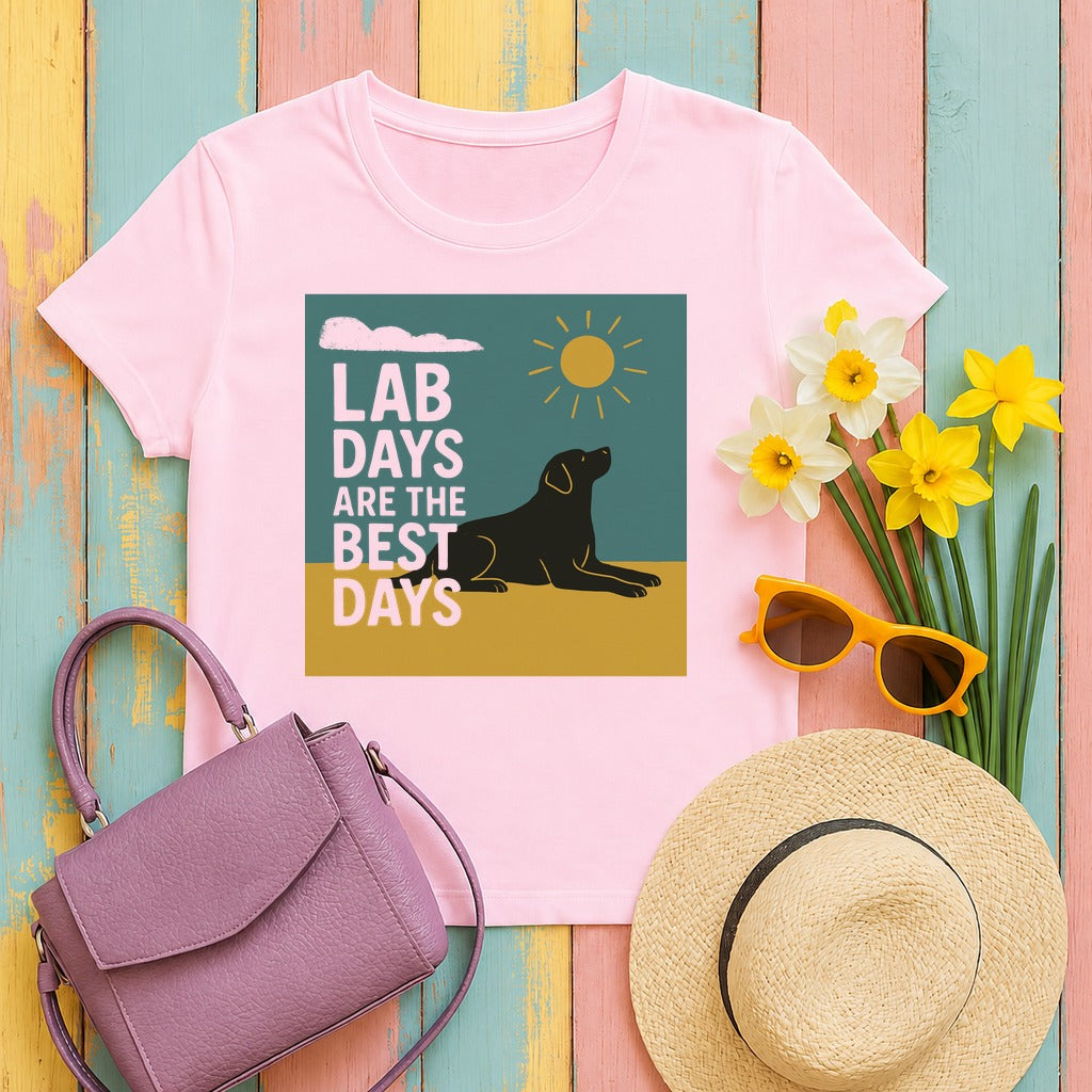 Black Lab Days T-Shirt in Light Pink