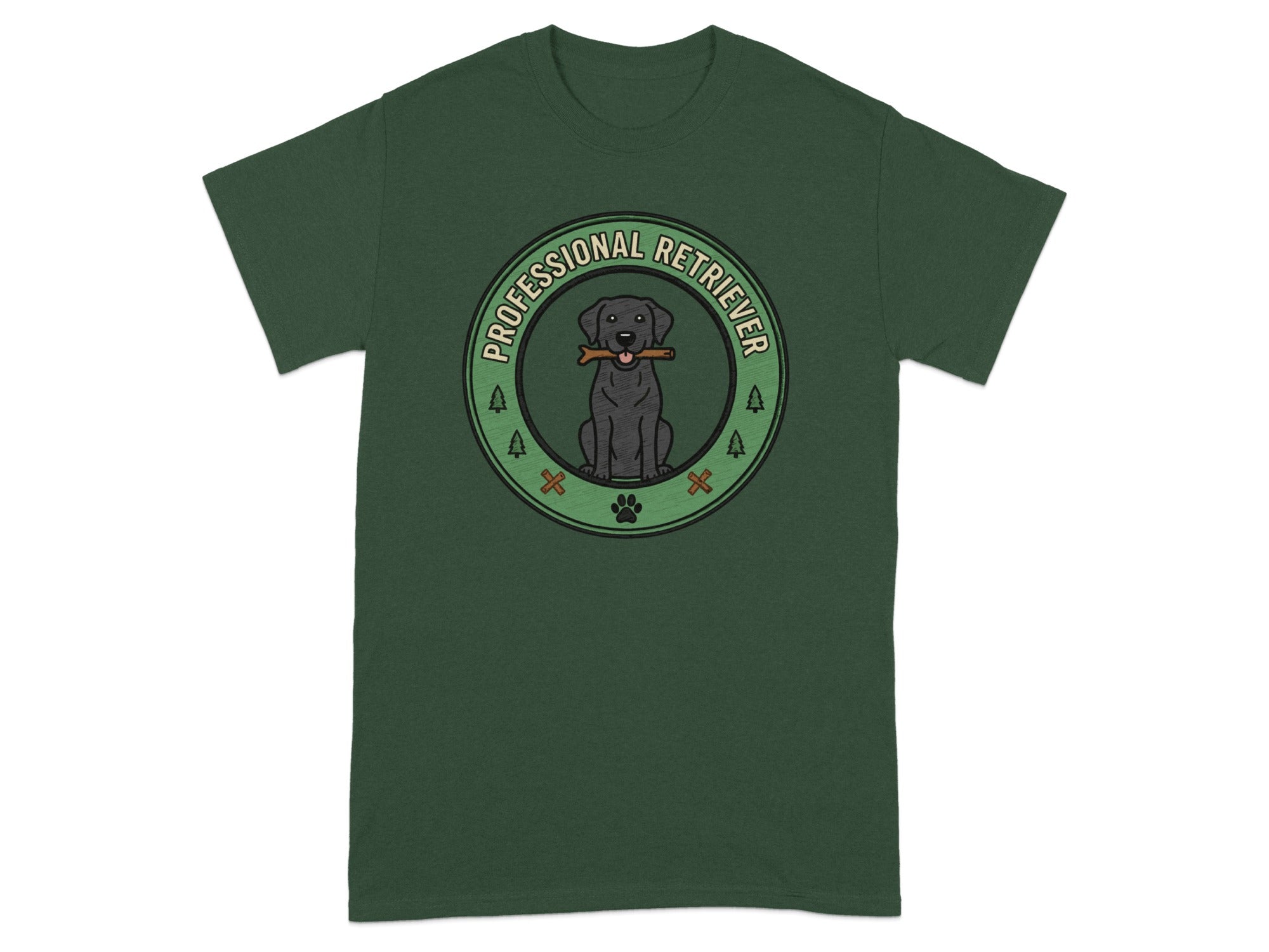 Professional Retriever T-shirt with Dog Graphic