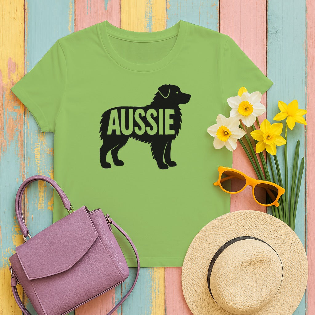 Elegant Aussie Silhouette T-Shirt in Lime