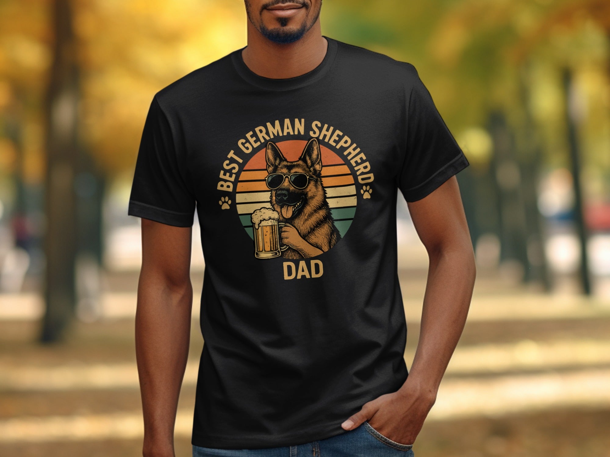 Best German Shepherd Dad T-Shirt with Retro Design
