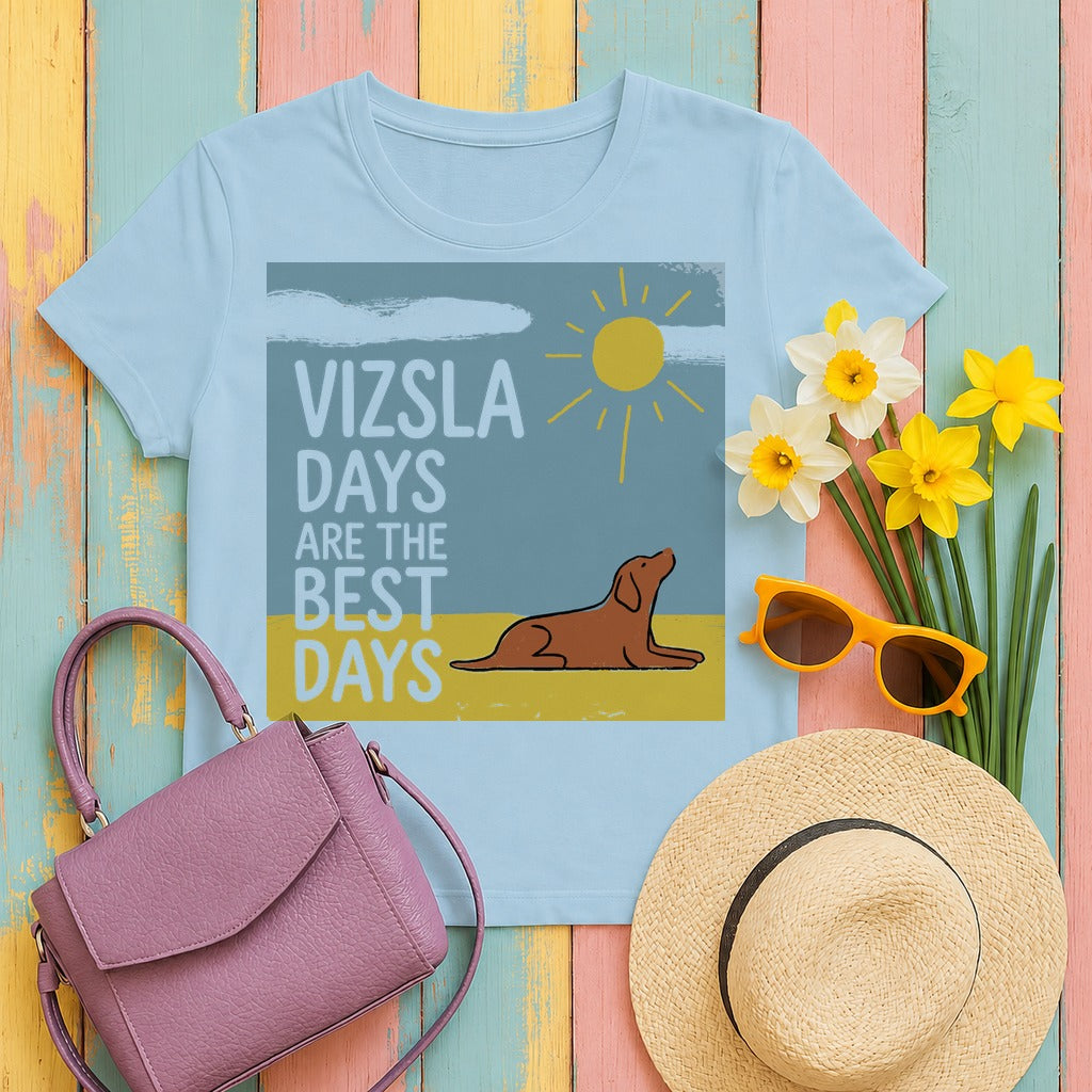 Vizsla Days Best Days Graphic T-shirt in Light Blue
