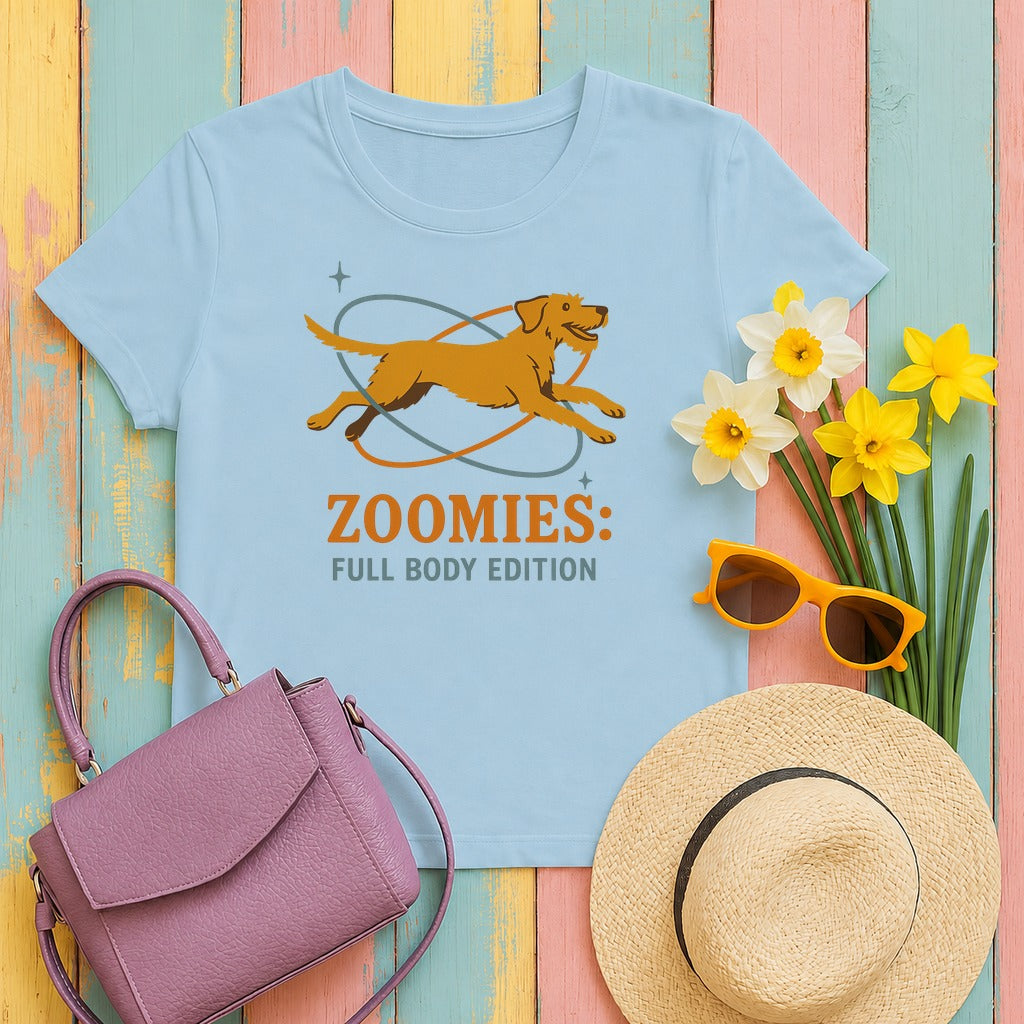 Wirehaired Vizsla Zoomies Full Body Edition Tee in Light Blue