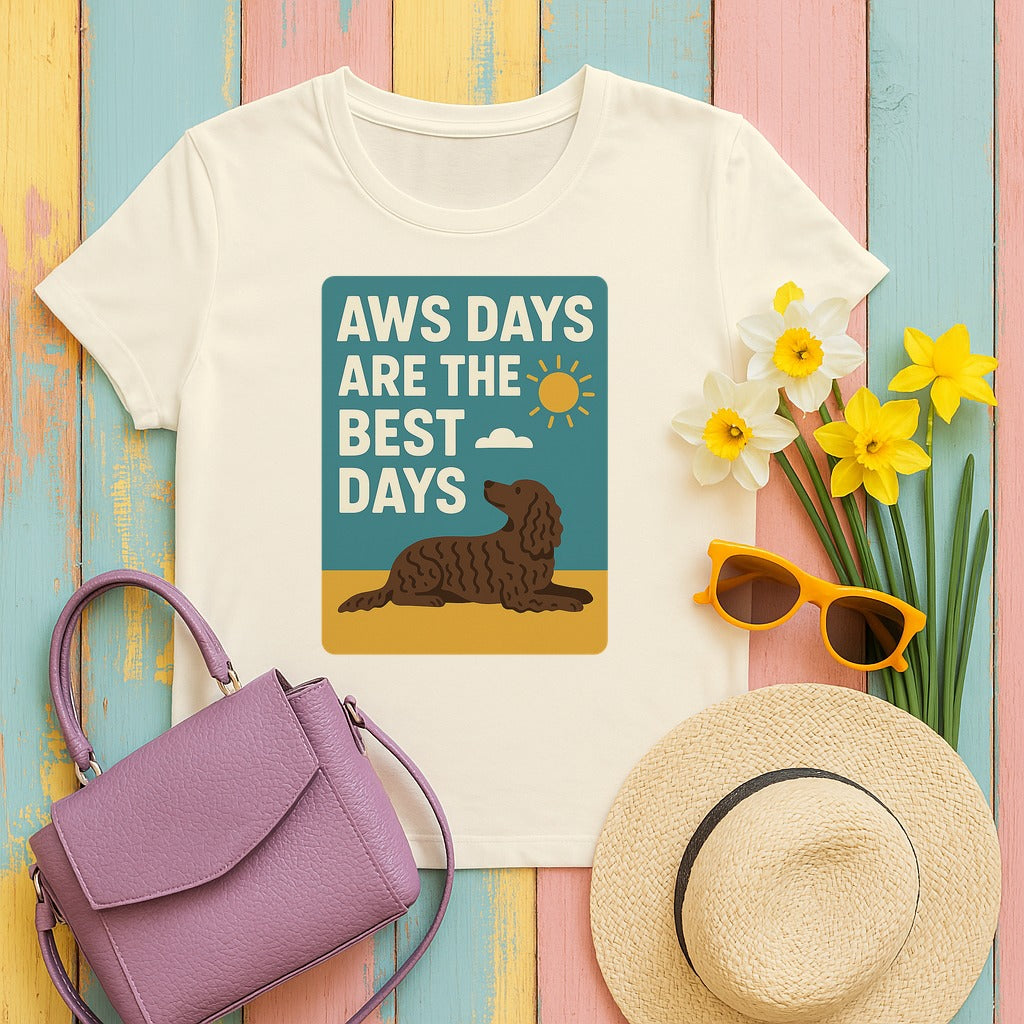 American Water Spaniel AWS Days Are The Best Days Tee in Natural
