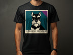 Black t-shirt with a schnauzer portrait and text "ENDLESS HUNGER"
