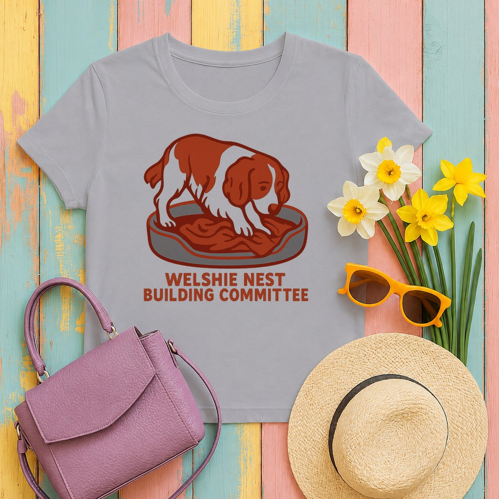 Welsh Springer Spaniel Nest Building Committee T-shirt in Athletic Heather