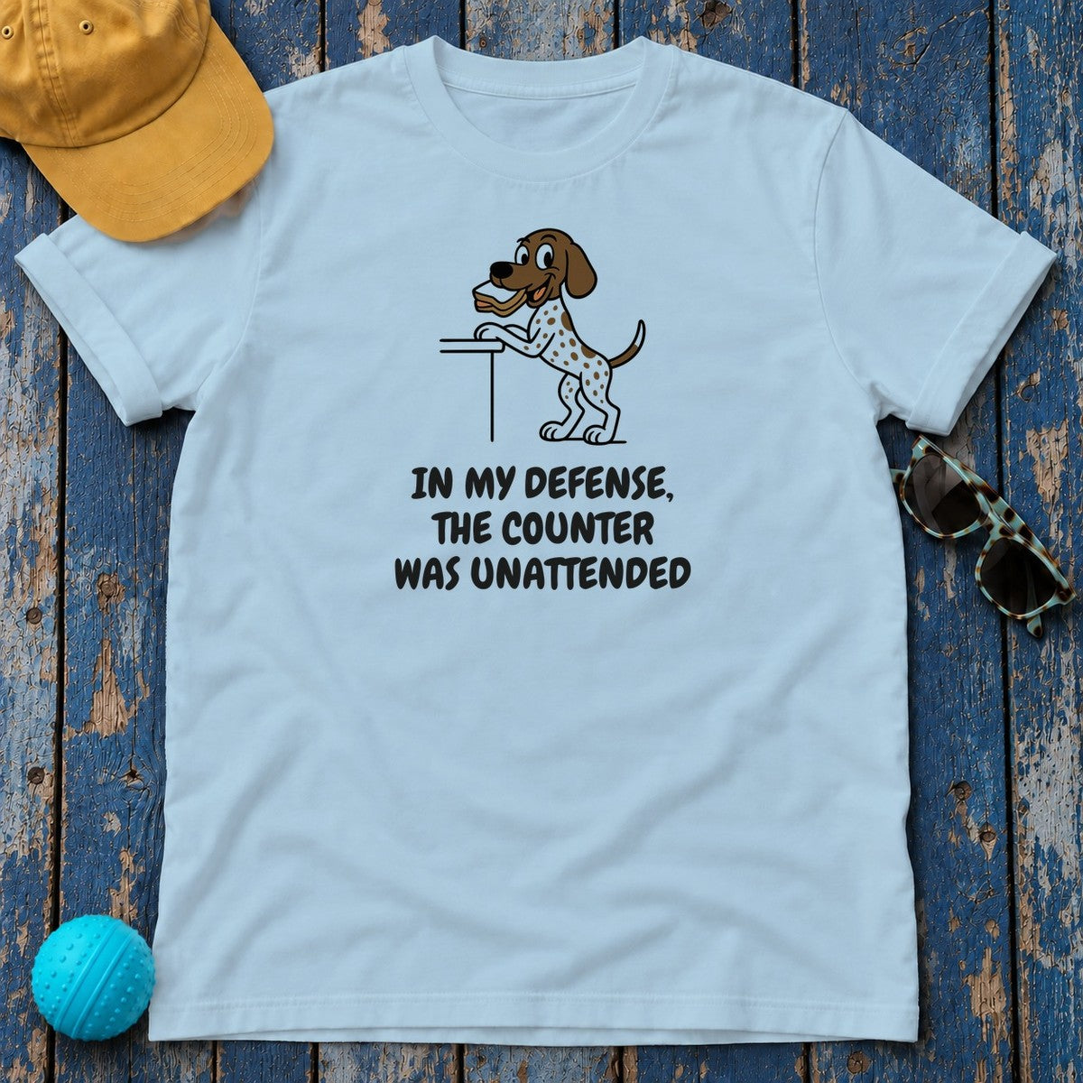 German Shorthaired Pointer Counter Was Unattended Tee in Light Blue