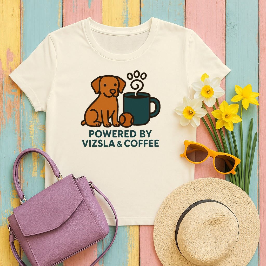 The Vizsla & Coffee Energy Blend T-Shirt in Natural